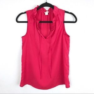 J. Crew Factory Ruffled Neck Cami Pink Sz 0